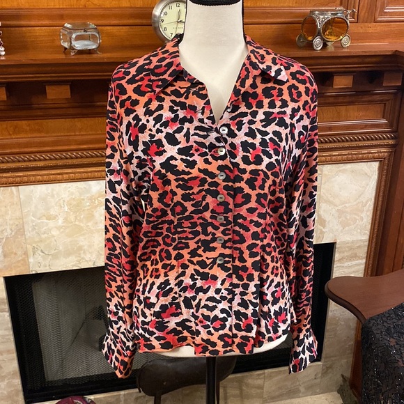 Pink Leopard Silk Shirt - Picture 1 of 12